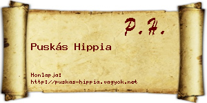 Puskás Hippia névjegykártya